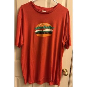 Burger King Whopper‎ T Shirt Uniform Employee Red Orange XL Worker